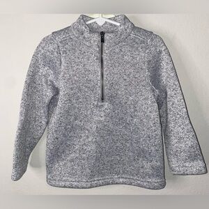 LITTLE BOYS SOFT GRAY SWEATER WITH ZIPPER